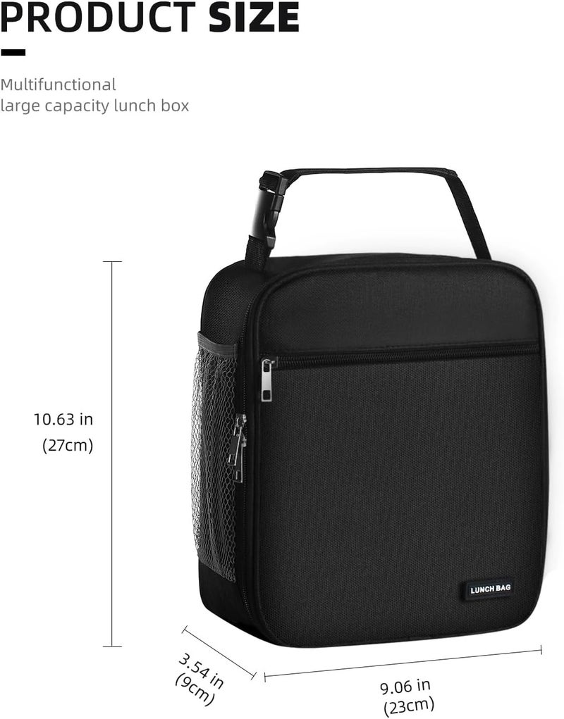 Lovoeo Lunch box Lunch bag for men women Insulated Lunchbox Lunch bags for Work Picnic Travel (Black) - Image 2